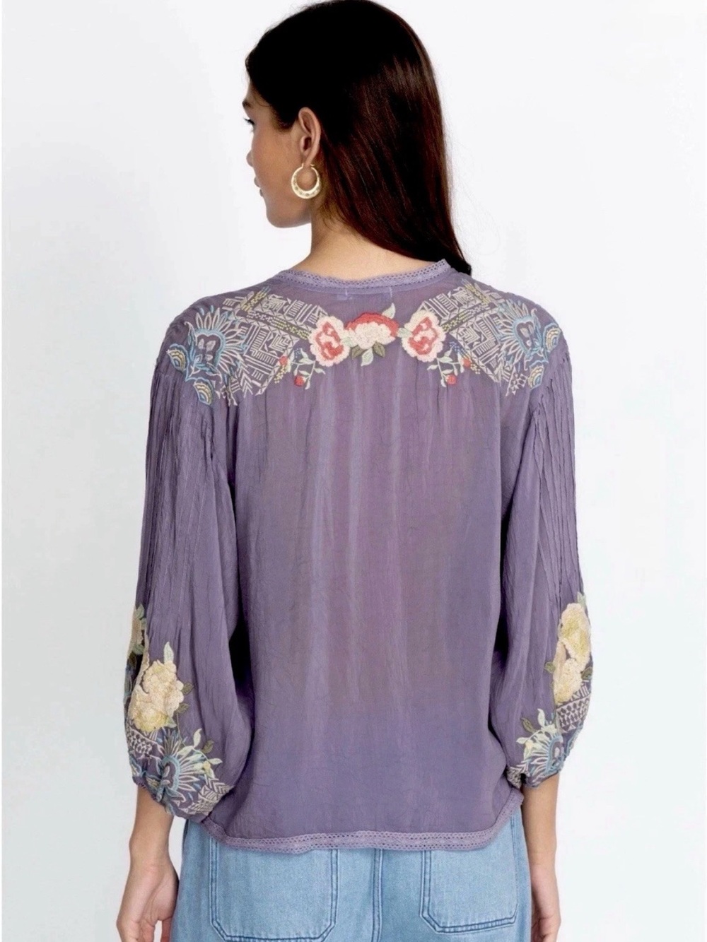 🌸Gorgeous Johnny Was XS (Runs Big) Castana Heavily Embroidered Blouse EUC - Picture 5 of 7